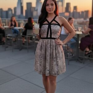 Coast - Chic StraplessSnake Print Dress with Black Details